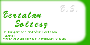 bertalan soltesz business card